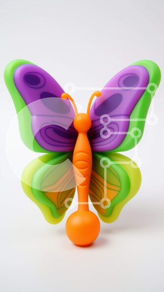 Intra Συλλεκτικό Ξύλινο Παζλ Plywood  4mm - Πολύχρωμο παιχνίδι πεταλούδα σε λευκό φόντο Σε Ξύλινο Κουτί - Διαστάσεις Puzzle: 10x10 cm – 25 κομμάτια