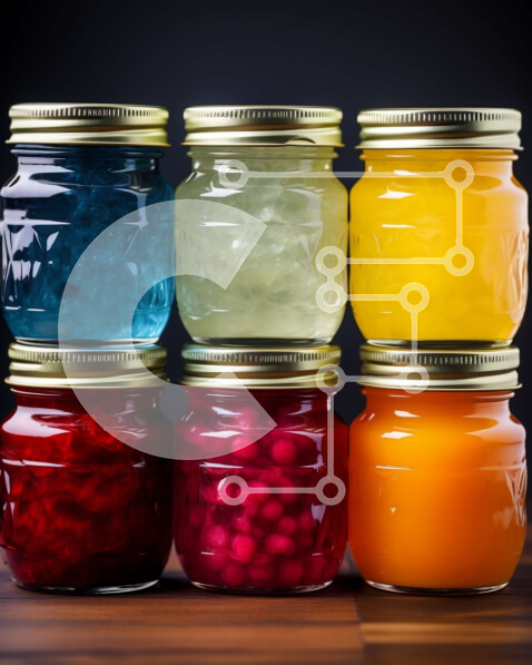 Σετ των 2 Intra Συλλεκτικό Ξύλινο Παζλ Plywood  4mm - Πολύχρωμα βάζα καραμελών σε ένα ρουστίκ ξύλινο τραπέζι Σε Ξύλινο Κουτί - Διαστάσεις: 10x10 cm – 25 κομμάτια