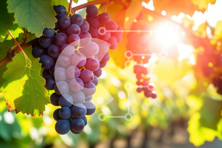 Intra Συλλεκτικό Ξύλινο Παζλ Plywood  4mm - Ώριμα μοβ σταφύλια σε έναν αμπελώνα Σε Ξύλινο Κουτί - Διαστάσεις: 10x10 cm – 25 κομμάτια