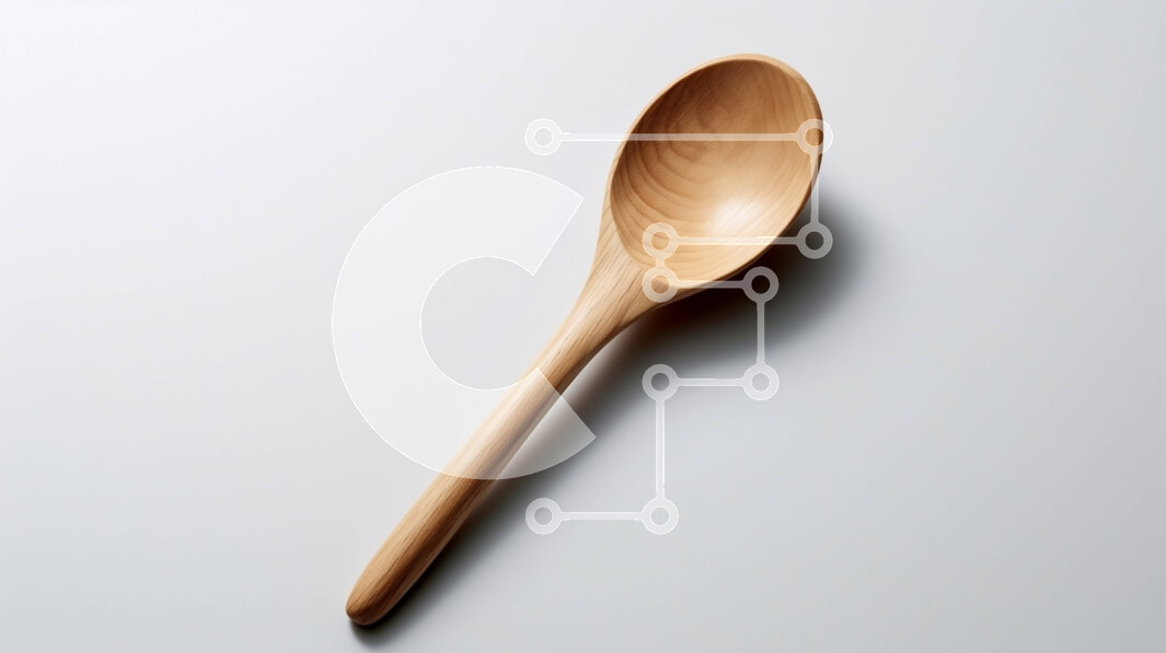 Σετ των 2 Intra Συλλεκτικό Ξύλινο Παζλ Plywood  4mm - Όμορφη εικόνα ξύλινου κουταλιού σε λευκή επιφάνεια Σε Ξύλινο Κουτί - Διαστάσεις: 10x10 cm – 25 κομμάτια