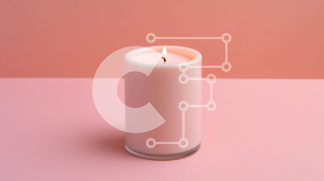 Intra Συλλεκτικό Ξύλινο Παζλ Plywood  4mm - Όμορφο λευκό κερί σε ροζ επιφάνεια εικόνα φόντου Σε Ξύλινο Κουτί - Διαστάσεις Puzzle: 10x10 cm – 25 κομμάτια