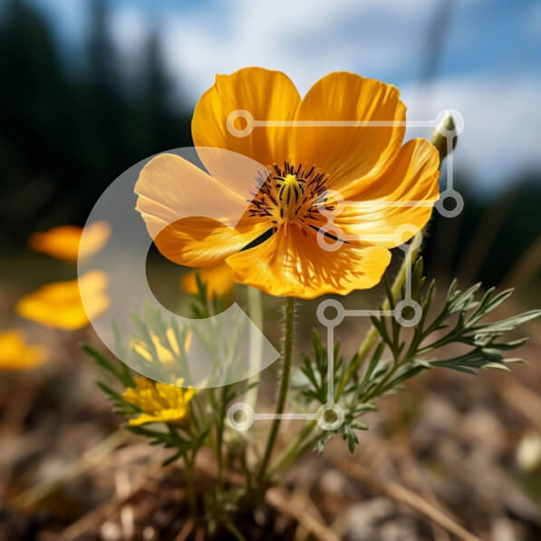 Intra Συλλεκτικό Ξύλινο Παζλ Plywood  4mm - Πανέμορφη εικόνα ενός ανθισμένου κίτρινου λουλουδιού σε ένα ειρηνικό χωράφι Σε Ξύλινο Κουτί - Διαστάσεις: 10x10 cm – 25 κομμάτια