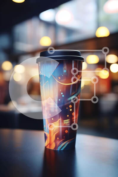 Σετ των 2 Intra Συλλεκτικό Ξύλινο Παζλ Plywood  4mm - Πολύχρωμο φλιτζάνι καφέ με νότες μουσικής σε ξύλινο τραπέζι Σε Ξύλινο Κουτί - Διαστάσεις: 10x10 cm – 25 κομμάτια