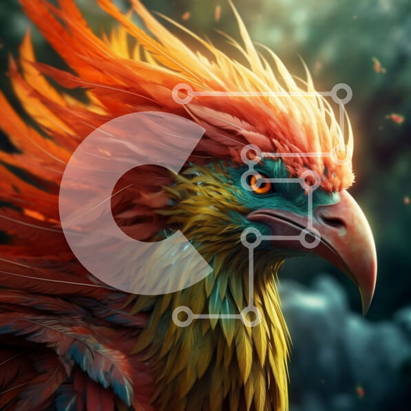 Intra Συλλεκτικό Ξύλινο Παζλ Plywood  4mm - Ζωντανό πουλί με άγρια ​​έκφραση και πολύχρωμα φτερά Σε Ξύλινο Κουτί - Διαστάσεις: 10x10 cm – 25 κομμάτια