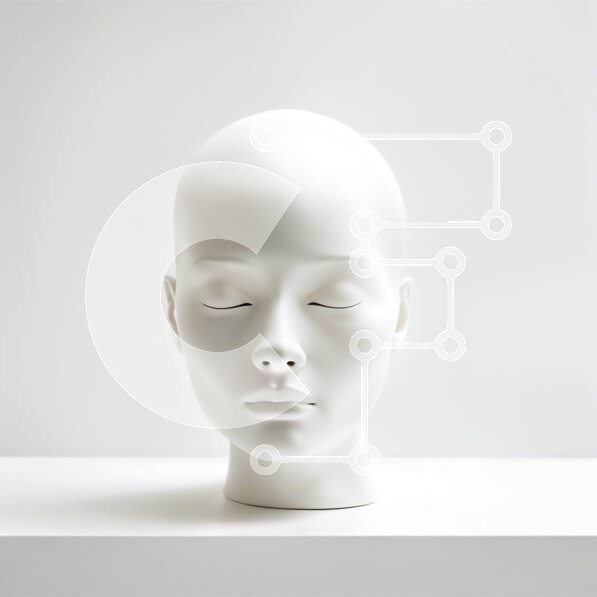 Intra Συλλεκτικό Ξύλινο Παζλ Plywood  4mm - Καθαρό και μινιμαλιστικό λευκό μανεκέν κεφάλι στο ράφι Σε Ξύλινο Κουτί - Διαστάσεις: 10x10 cm – 25 κομμάτια