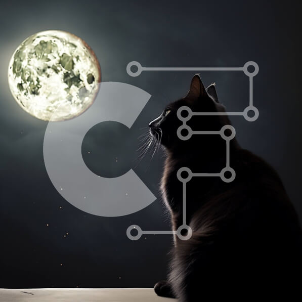 Intra Συλλεκτικό Ξύλινο Παζλ Plywood  4mm - Μυστηριώδης και σαγηνευτική εικόνα μιας μαύρης γάτας και της πανσέληνου Σε Ξύλινο Κουτί - Διαστάσεις: 10x10 cm – 25 κομμάτια