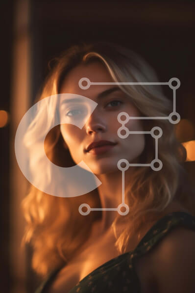 Intra Συλλεκτικό Ξύλινο Παζλ Plywood  4mm - Σοβαρή ξανθιά γυναίκα με πράσινο φόρεμα που στέκεται μπροστά από το παράθυρο τη νύχτα Σε Ξύλινο Κουτί - Διαστάσεις Puzzle: 10x10 cm – 25 κομμάτια