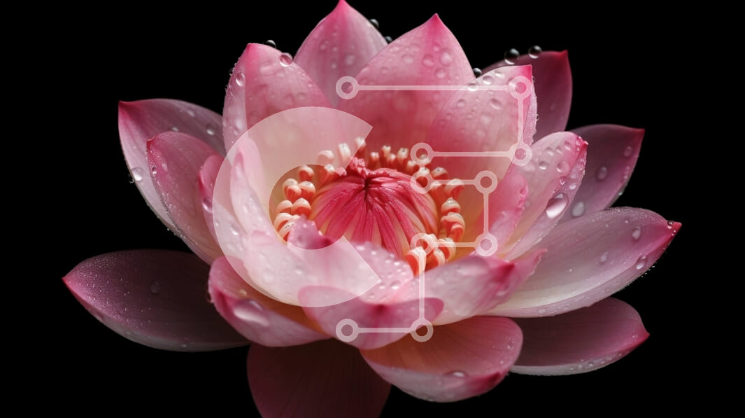 Intra Συλλεκτικό Ξύλινο Παζλ Plywood  4mm - Όμορφη εικόνα του ροζ λουλουδιού λωτού με σταγονίδια νερού Σε Ξύλινο Κουτί - Διαστάσεις: 10x10 cm – 25 κομμάτια