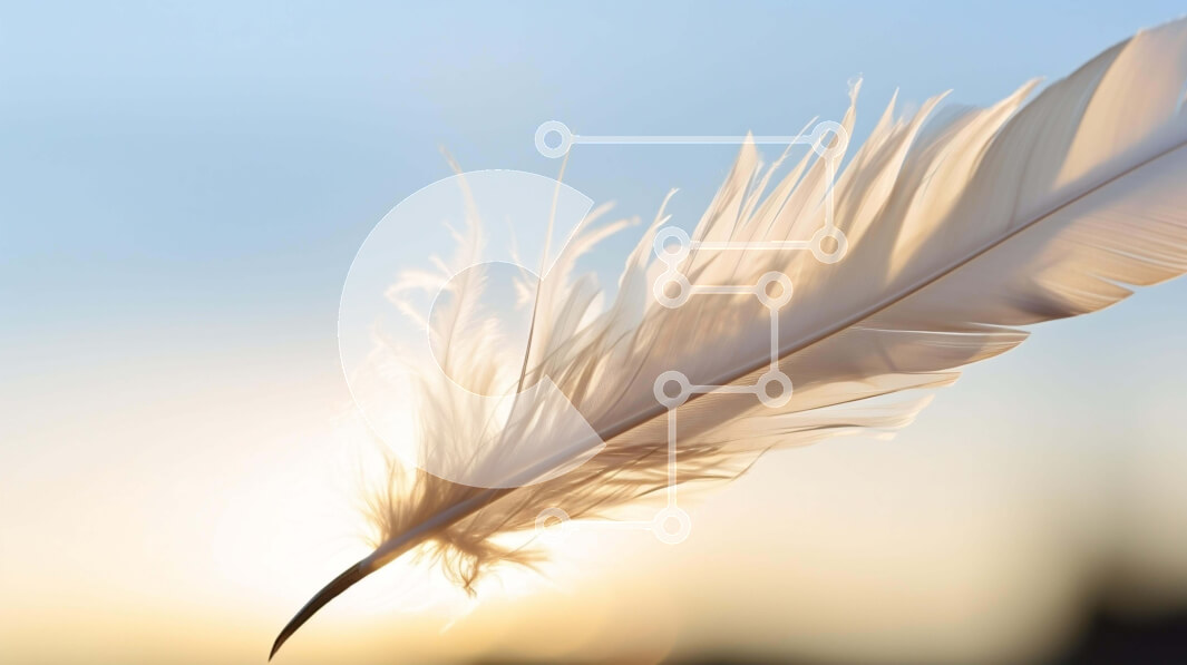 Intra Συλλεκτικό Ξύλινο Παζλ Plywood  4mm - Πλωτό λευκό φτερό με φόντο ηλιοβασίλεμα Σε Ξύλινο Κουτί - Διαστάσεις Puzzle: 10x10 cm – 25 κομμάτια