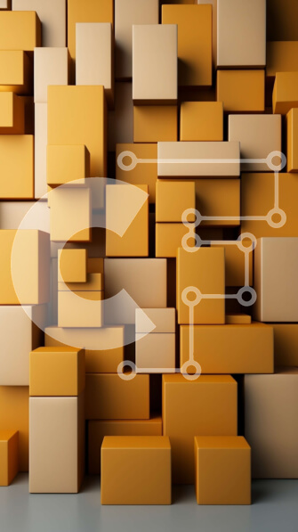 Intra Συλλεκτικό Ξύλινο Παζλ Plywood  4mm - Στοιβαγμένη πυραμίδα από πορτοκαλί χαρτόκουτα Σε Ξύλινο Κουτί - Διαστάσεις Puzzle: 10x10 cm – 25 κομμάτια