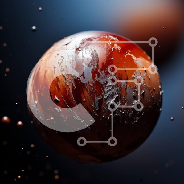 Intra Συλλεκτικό Ξύλινο Παζλ Plywood  4mm - Στυλιζαρισμένος πλανήτης που μοιάζει με τον Άρη στο διάστημα Σε Ξύλινο Κουτί - Διαστάσεις Puzzle: 10x10 cm – 25 κομμάτια