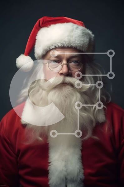 Intra Συλλεκτικό Ξύλινο Παζλ Plywood  4mm - Πορτρέτο του Άγιου Βασίλη με κόκκινο κοστούμι σε μαύρο φόντο Σε Ξύλινο Κουτί - Διαστάσεις: 10x10 cm – 25 κομμάτια