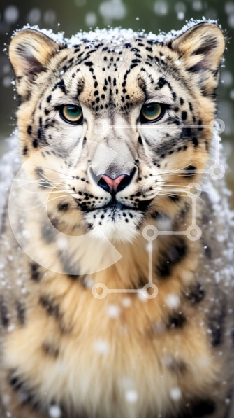 Σετ των 2 Intra Συλλεκτικό Ξύλινο Παζλ Plywood  4mm - Εκπληκτική εικόνα της λεοπάρδαλης του χιονιού στο φυσικό της περιβάλλον Σε Ξύλινο Κουτί - Διαστάσεις: 10x10 cm – 25 κομμάτια