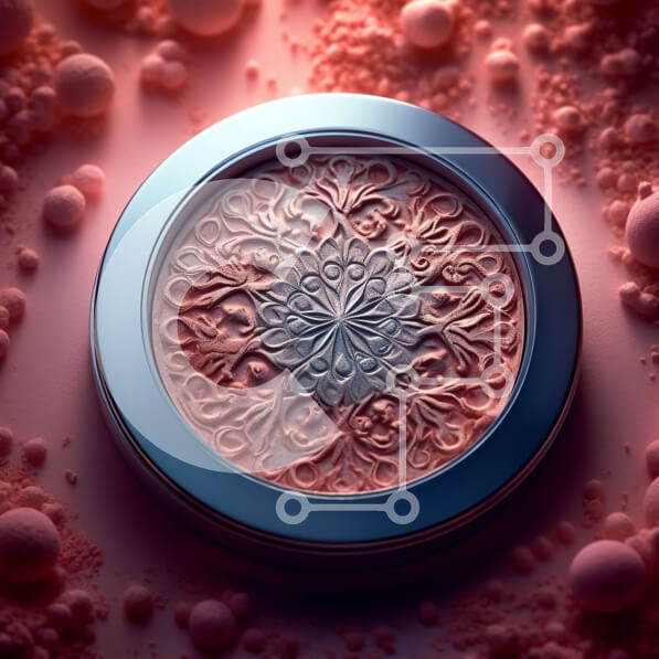 Σετ των 2 Intra Συλλεκτικό Ξύλινο Παζλ Plywood  4mm - Όμορφη κοντινή εικόνα του προσώπου μιας γυναίκας με ροζ ρουζ και glitter σκιά ματιών Σε Ξύλινο Κουτί - Διαστάσεις: 10x10 cm – 25 κομμάτια