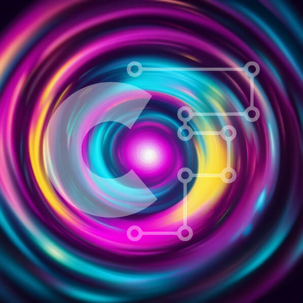 Intra Συλλεκτικό Ξύλινο Παζλ Plywood  4mm - Δονούμενη και σουρεαλιστική εικόνα μιας πολύχρωμης περιστρεφόμενης δίνης Σε Ξύλινο Κουτί - Διαστάσεις Puzzle: 10x10 cm – 25 κομμάτια