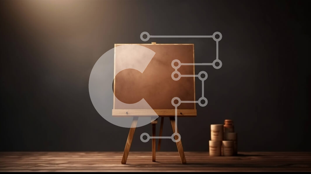 Intra Συλλεκτικό Ξύλινο Παζλ Plywood  4mm - Άδειο καβαλέτο με κενό καμβά σε δωμάτιο με χαμηλό φωτισμό Σε Ξύλινο Κουτί - Διαστάσεις Puzzle: 10x10 cm – 25 κομμάτια