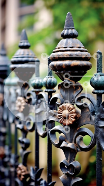 Intra Συλλεκτικό Ξύλινο Παζλ Plywood  4mm - Όμορφη κινηματογράφηση σε πρώτο πλάνο φράχτη από σφυρήλατο σίδερο με περίπλοκη κύλιση Σε Ξύλινο Κουτί - Διαστάσεις Puzzle: 10x10 cm – 25 κομμάτια