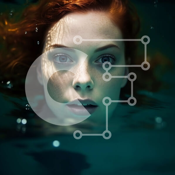 Σετ των 2 Intra Συλλεκτικό Ξύλινο Παζλ Plywood  4mm - Γαλήνη και Μυστήριο: Κοκκινομάλλα γυναίκα βυθισμένη στο νερό Σε Ξύλινο Κουτί - Διαστάσεις: 10x10 cm – 25 κομμάτια