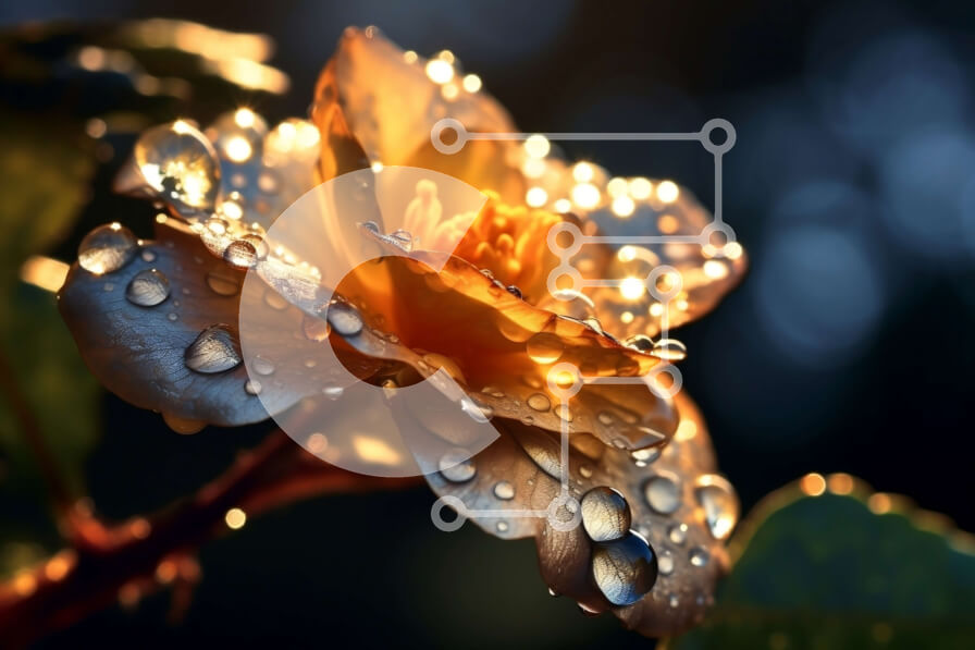 Intra Συλλεκτικό Ξύλινο Παζλ Plywood  4mm - Όμορφη εικόνα ενός κίτρινου τριαντάφυλλου με σταγονίδια νερού Σε Ξύλινο Κουτί - Διαστάσεις: 10x10 cm – 25 κομμάτια