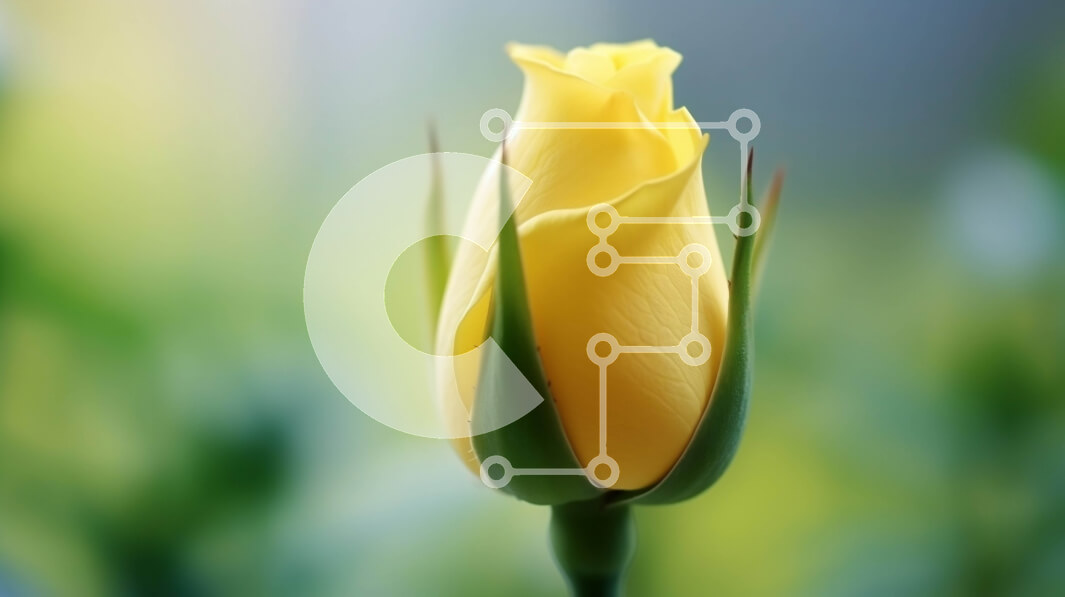 Intra Συλλεκτικό Ξύλινο Παζλ Plywood  4mm - Μονό κίτρινο τριαντάφυλλο σε άνθιση Σε Ξύλινο Κουτί - Διαστάσεις: 10x10 cm – 25 κομμάτια