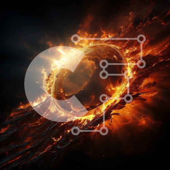 Intra Συλλεκτικό Ξύλινο Παζλ Plywood  4mm - Έντονη θερμότητα και ενέργεια σε μια πύρινη σφαίρα Σε Ξύλινο Κουτί - Διαστάσεις Puzzle: 10x10 cm – 25 κομμάτια