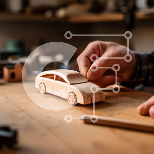 Intra Συλλεκτικό Ξύλινο Παζλ Plywood  4mm - Ξύλινο μοντέλο αυτοκινήτου που σκαλίζεται από εξειδικευμένο τεχνίτη Σε Ξύλινο Κουτί - Διαστάσεις: 10x10 cm – 25 κομμάτια