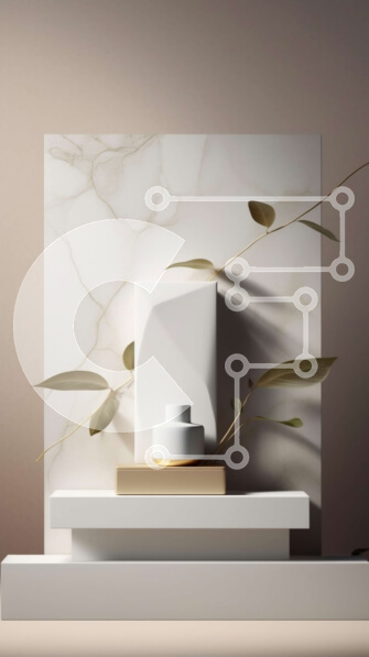 Intra Συλλεκτικό Ξύλινο Παζλ Plywood  4mm - Μινιμαλιστικό λευκό κεραμικό βάζο σε λείο μαρμάρινο ράφι Σε Ξύλινο Κουτί - Διαστάσεις Puzzle: 10x10 cm – 25 κομμάτια