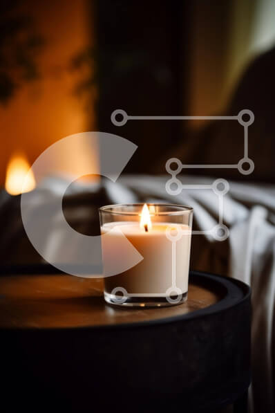 Intra Συλλεκτικό Ξύλινο Παζλ Plywood  4mm - Αναμμένο κερί σε ένα μικρό τραπέζι Σε Ξύλινο Κουτί - Διαστάσεις Puzzle: 10x10 cm – 25 κομμάτια