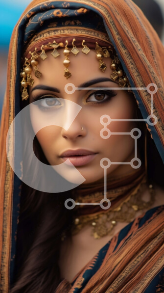 Intra Συλλεκτικό Ξύλινο Παζλ Plywood  4mm - Όμορφη εικόνα μιας παραδοσιακής Ινδής γυναίκας με πέπλο και κοσμήματα Σε Ξύλινο Κουτί - Διαστάσεις Puzzle: 10x10 cm – 25 κομμάτια