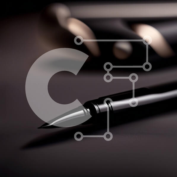 Intra Συλλεκτικό Ξύλινο Παζλ Plywood  4mm - Μινιμαλιστική εικόνα ενός μαύρου στυλό σε σκούρο φόντο Σε Ξύλινο Κουτί - Διαστάσεις: 10x10 cm – 25 κομμάτια