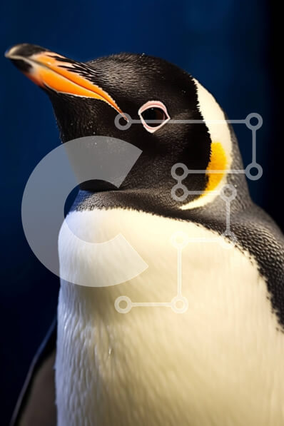 Σετ των 2 Intra Συλλεκτικό Ξύλινο Παζλ Plywood  4mm - Αξιολάτρευτη εικόνα ενός πιγκουίνου με ασπρόμαυρα φτερά και κίτρινο ράμφος Σε Ξύλινο Κουτί - Διαστάσεις: 10x10 cm – 25 κομμάτια