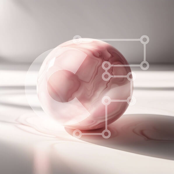 Intra Συλλεκτικό Ξύλινο Παζλ Plywood  4mm - Εκπληκτική εικόνα μιας ροζ μαρμάρινης μπάλας σε μια καθαρή λευκή επιφάνεια Σε Ξύλινο Κουτί - Διαστάσεις: 10x10 cm – 25 κομμάτια