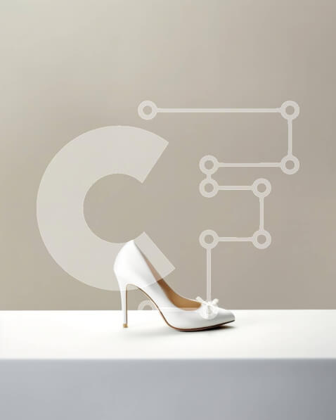 Intra Συλλεκτικό Ξύλινο Παζλ Plywood  4mm - Εκλεπτυσμένο λευκό ψηλοτάκουνο παπούτσι με λεπτομέρεια φιόγκου Σε Ξύλινο Κουτί - Διαστάσεις Puzzle: 10x10 cm – 25 κομμάτια