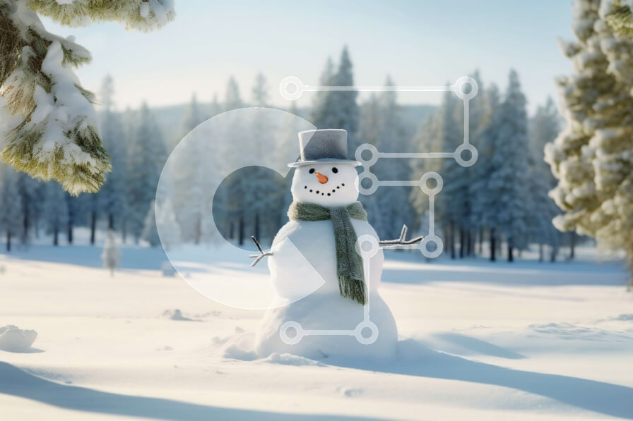 Intra Συλλεκτικό Ξύλινο Παζλ Plywood  4mm - Χιονάνθρωπος σε μια Χειμερινή Χώρα των Θαυμάτων Σε Ξύλινο Κουτί - Διαστάσεις: 10x10 cm – 25 κομμάτια