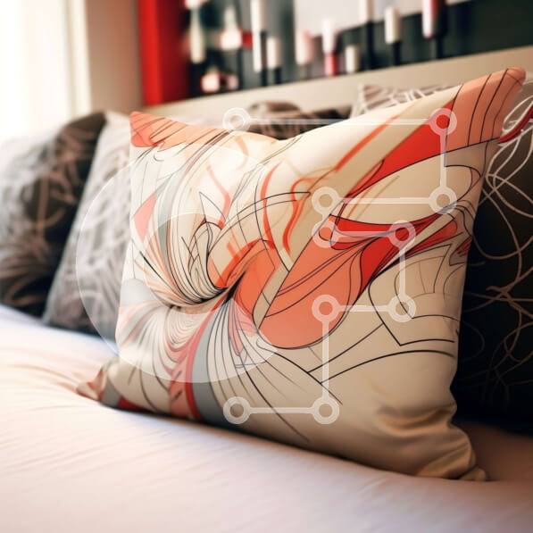 Intra Συλλεκτικό Ξύλινο Παζλ Plywood  4mm - Όμορφο κόκκινο και λευκό αφηρημένο σχέδιο σε καθαρό λευκό φόντο Σε Ξύλινο Κουτί - Διαστάσεις Puzzle: 10x10 cm – 25 κομμάτια