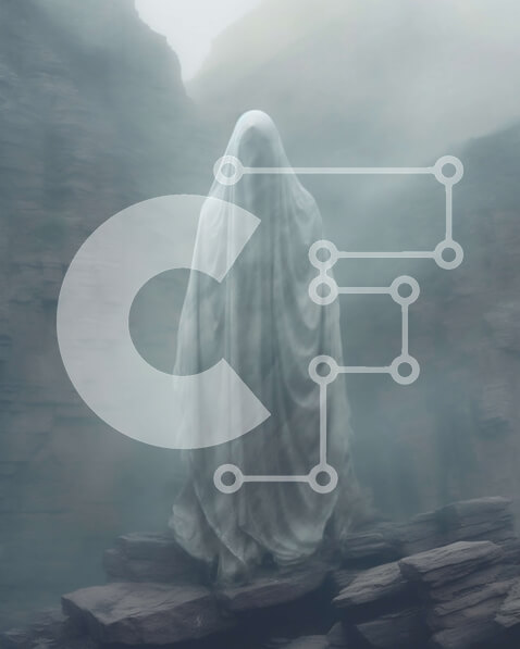 Intra Συλλεκτικό Ξύλινο Παζλ Plywood  4mm - Απόκοσμη και μυστηριώδης φιγούρα φάντασμα στο Rocky Outcropping Σε Ξύλινο Κουτί - Διαστάσεις Puzzle: 10x10 cm – 25 κομμάτια