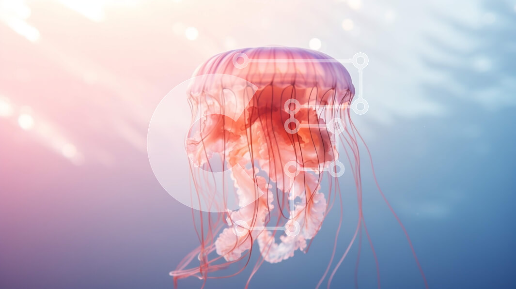 Intra Συλλεκτικό Ξύλινο Παζλ Plywood  4mm - Ροζ μέδουσες στον ωκεανό Σε Ξύλινο Κουτί - Διαστάσεις: 10x10 cm – 25 κομμάτια