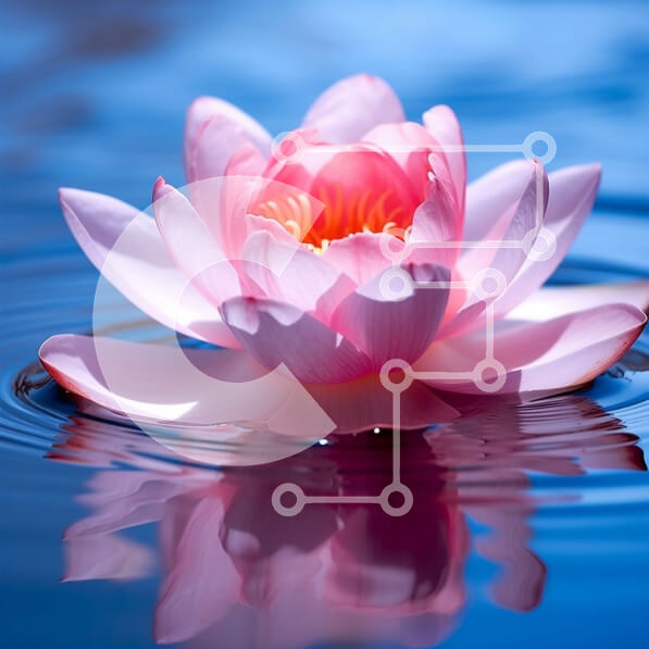 Intra Συλλεκτικό Ξύλινο Παζλ Plywood  4mm - Όμορφη εικόνα ενός ροζ λουλουδιού λωτού στο νερό Σε Ξύλινο Κουτί - Διαστάσεις: 10x10 cm – 25 κομμάτια