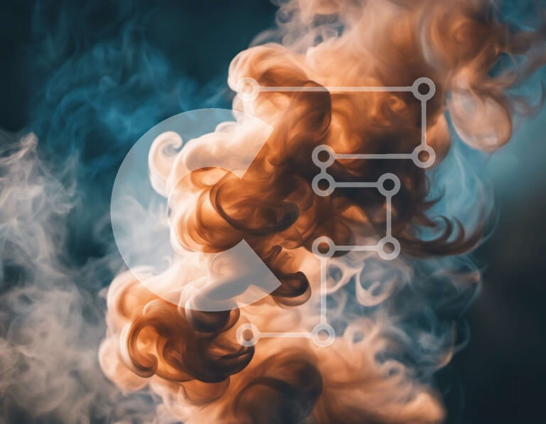 Intra Συλλεκτικό Ξύλινο Παζλ Plywood  4mm - Κοντινό πλάνο σκούρου μπλε και πορτοκαλί κηλίδα μελανιού Σε Ξύλινο Κουτί - Διαστάσεις Puzzle: 10x10 cm – 25 κομμάτια