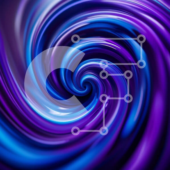 Intra Συλλεκτικό Ξύλινο Παζλ Plywood  4mm - Σαγηνευτική εικόνα μιας στροβιλιζόμενης δίνης σε μωβ και μπλε Σε Ξύλινο Κουτί - Διαστάσεις Puzzle: 10x10 cm – 25 κομμάτια