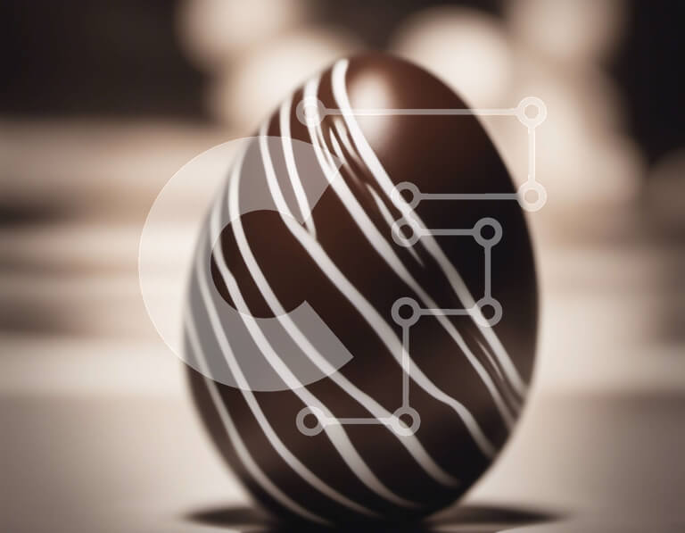 Σετ των 2 Intra Συλλεκτικό Ξύλινο Παζλ Plywood  4mm - Σοκολατένιο πασχαλινό αυγό σε ένα άδειο τραπέζι Σε Ξύλινο Κουτί - Διαστάσεις: 10x10 cm – 25 κομμάτια