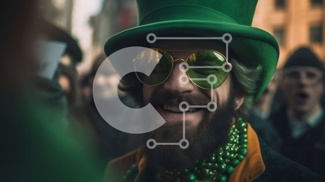 Intra Συλλεκτικό Ξύλινο Παζλ Plywood  4mm - Χαμογελαστός άνδρας με πράσινο καπέλο και γυαλιά ηλίου Σε Ξύλινο Κουτί - Διαστάσεις Puzzle: 10x10 cm – 25 κομμάτια