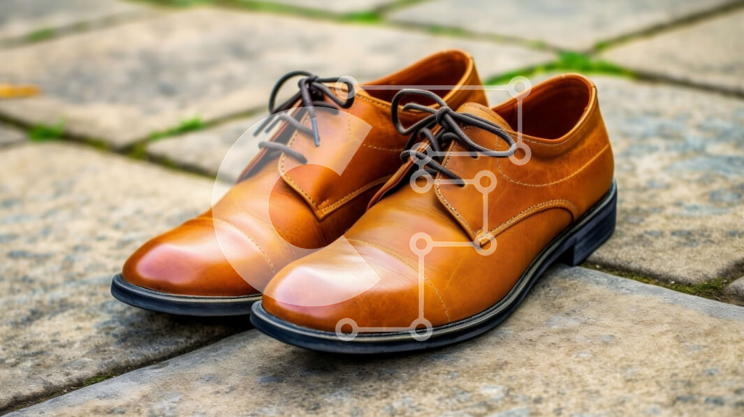 Intra Συλλεκτικό Ξύλινο Παζλ Plywood  4mm - Κομψό καφέ δερμάτινο φόρεμα παπούτσι με κορδόνια Σε Ξύλινο Κουτί - Διαστάσεις Puzzle: 10x10 cm – 25 κομμάτια