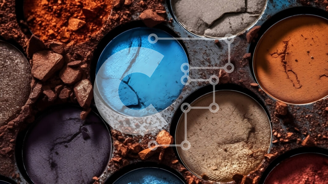 Intra Συλλεκτικό Ξύλινο Παζλ Plywood  4mm - Παλέτα μακιγιάζ με έντονες αποχρώσεις του μπλε, του πράσινου και του καφέ Σε Ξύλινο Κουτί - Διαστάσεις Puzzle: 10x10 cm – 25 κομμάτια