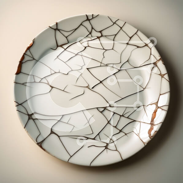 Intra Συλλεκτικό Ξύλινο Παζλ Plywood  4mm - Ραγισμένο λευκό πιάτο - Φωτογραφία Αρχείου Σε Ξύλινο Κουτί - Διαστάσεις: 10x10 cm – 25 κομμάτια