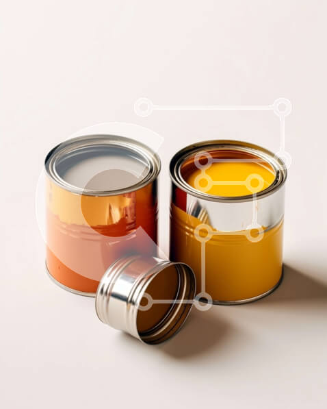 Intra Συλλεκτικό Ξύλινο Παζλ Plywood  4mm - Ζωντανά κουτιά βαφής - κίτρινο και πορτοκαλί σε λευκό φόντο Σε Ξύλινο Κουτί - Διαστάσεις: 10x10 cm – 25 κομμάτια