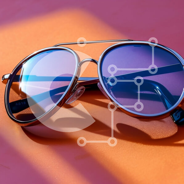 Σετ των 2 Intra Συλλεκτικό Ξύλινο Παζλ Plywood  4mm - Κομψά γυαλιά ηλίου με μεταλλικό σκελετό και φιμέ φακούς σε ζωντανή επιφάνεια Σε Ξύλινο Κουτί - Διαστάσεις: 10x10 cm – 25 κομμάτια