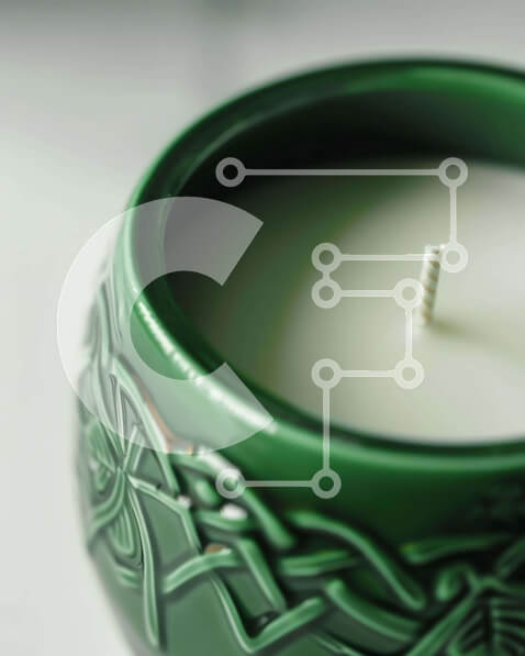 Intra Συλλεκτικό Ξύλινο Παζλ Plywood  4mm - Άφωτο πράσινο κερί σε ανοιχτό δοχείο Σε Ξύλινο Κουτί - Διαστάσεις: 10x10 cm – 25 κομμάτια