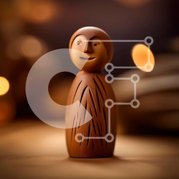 Intra Συλλεκτικό Ξύλινο Παζλ Plywood  4mm - Όμορφο ξύλινο άγαλμα ενός χαμογελαστού άνδρα Σε Ξύλινο Κουτί - Διαστάσεις: 10x10 cm – 25 κομμάτια