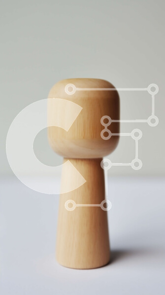 Intra Συλλεκτικό Ξύλινο Παζλ Plywood  4mm - Μινιμαλιστικό Ξύλινο σκαμπό με κυρτά πόδια Σε Ξύλινο Κουτί - Διαστάσεις: 10x10 cm – 25 κομμάτια